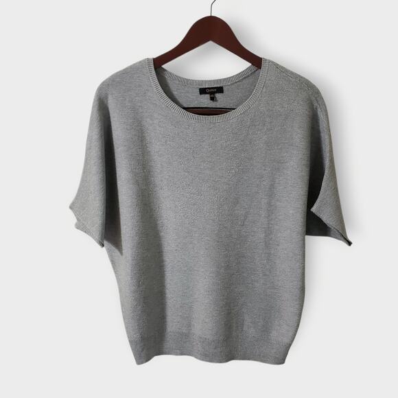 Quince Lightweight Cotton Cashmere Link-Stitch Dolman Sweater Grey Sz XS Fall - Picture 1 of 9